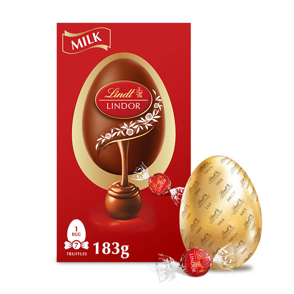 Lindt LINDOR Milk Chocolate Easter Egg 183g